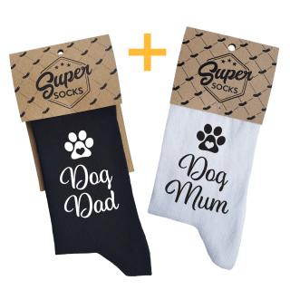 Kojinių komplektas porai "Dog Dad & Mum"