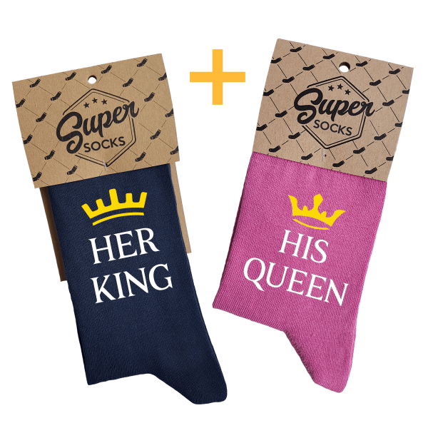 Kojinių komplektas porai "King & Queen" Kojinių komplektas porai "King & Queen"