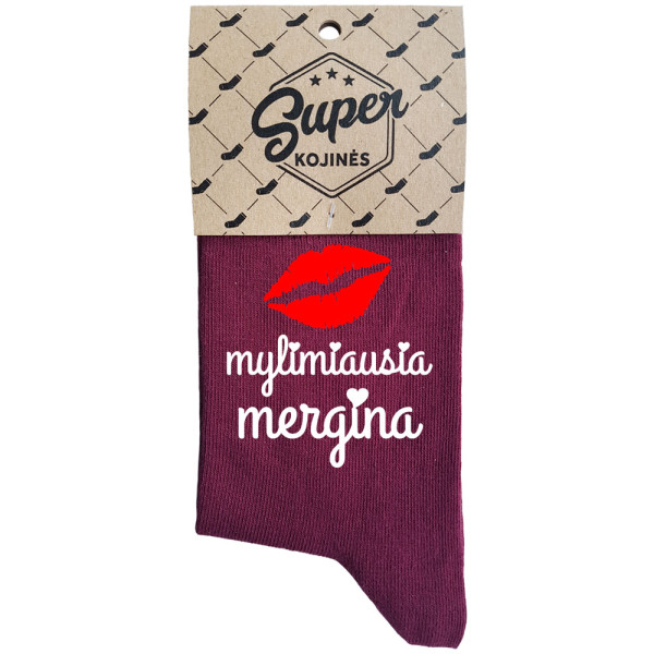 Moteriškos kojinės „Mylimiausia mergina“ Moteriškos kojinės „Mylimiausia mergina“