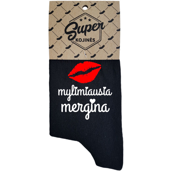 Moteriškos kojinės „Mylimiausia mergina“ Moteriškos kojinės „Mylimiausia mergina“