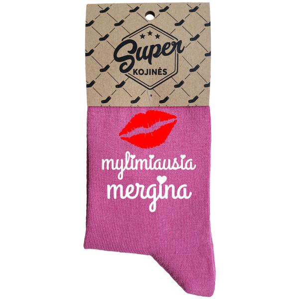 Moteriškos kojinės „Mylimiausia mergina“ Moteriškos kojinės „Mylimiausia mergina“