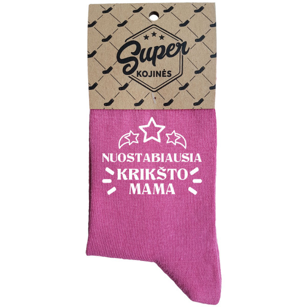 Moteriškos kojinės „Nuostabiausia krikšto mama“ Moteriškos kojinės „Nuostabiausia krikšto mama“