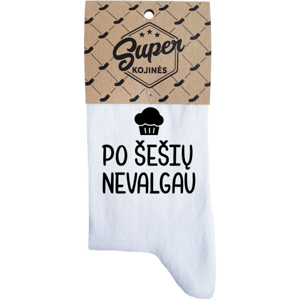 Moteriškos kojinės „Po šešių nevalgau“ Moteriškos kojinės „Po šešių nevalgau“
