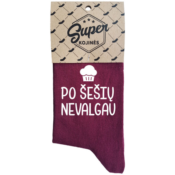 Moteriškos kojinės „Po šešių nevalgau“ Moteriškos kojinės „Po šešių nevalgau“
