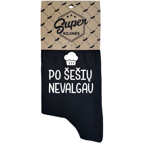 Moteriškos kojinės „Po šešių nevalgau“ Moteriškos kojinės „Po šešių nevalgau“