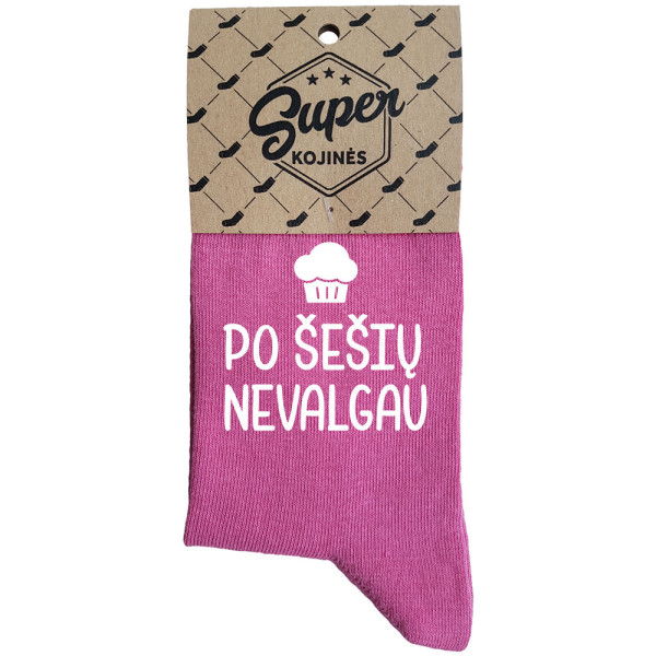 Moteriškos kojinės „Po šešių nevalgau“ Moteriškos kojinės „Po šešių nevalgau“