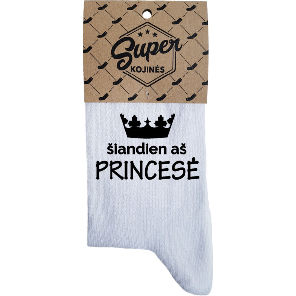 Moteriškos kojinės „Šiandien aš princesė“ Moteriškos kojinės „Šiandien aš princesė“