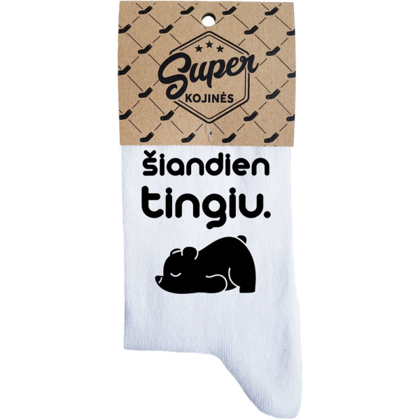 Moteriškos kojinės „Šiandien tingiu“ Moteriškos kojinės „Šiandien tingiu“