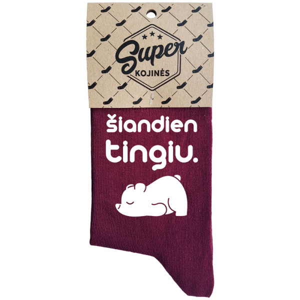 Moteriškos kojinės „Šiandien tingiu“ Moteriškos kojinės „Šiandien tingiu“