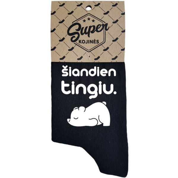 Moteriškos kojinės „Šiandien tingiu“ Moteriškos kojinės „Šiandien tingiu“