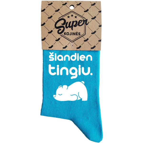 Moteriškos kojinės „Šiandien tingiu“ Moteriškos kojinės „Šiandien tingiu“