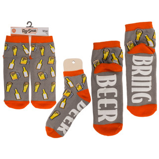 Kojinės su neslystančiu padu "Bring beer"