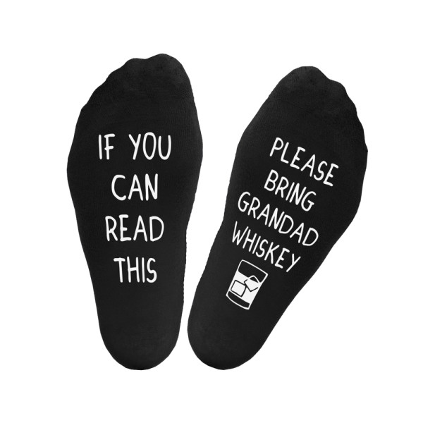 Kojinės su spauda ant padų "If you can read this, please bring me a whiskey" Kojinės su spauda ant padų "If you can read this, please bring me a whiskey"