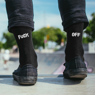 Kojinės su spauda iš galo "Fuck off"