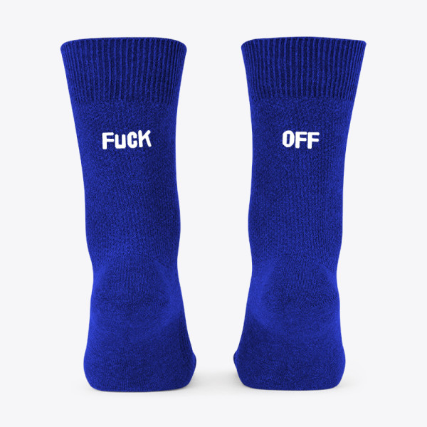 Kojinės su spauda iš galo "Fuck off"