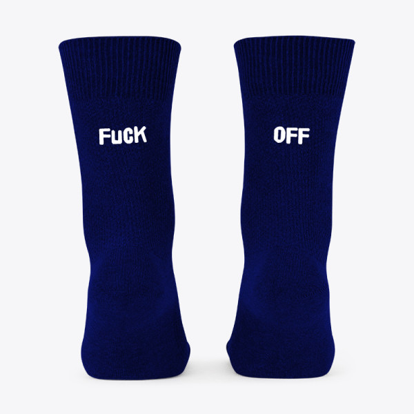 Kojinės su spauda iš galo "Fuck off"