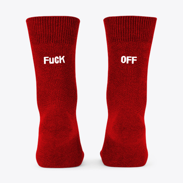 Kojinės su spauda iš galo "Fuck off"
