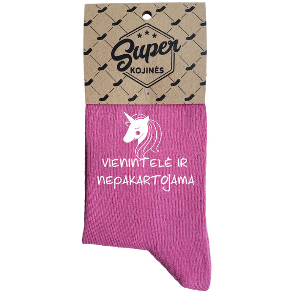 Moteriškos kojinės „Vienintelė ir nepakartojama“ Moteriškos kojinės „Vienintelė ir nepakartojama“