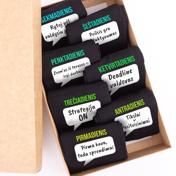 Kojinių komplektas "Boso savaitės planas"