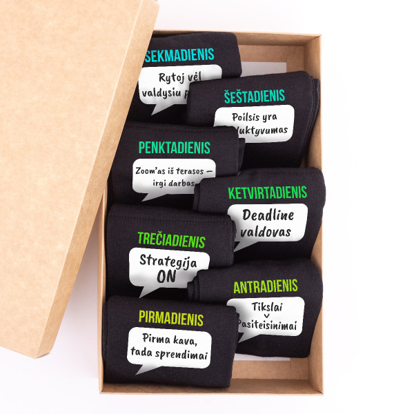 Kojinių komplektas "Boso savaitės planas"