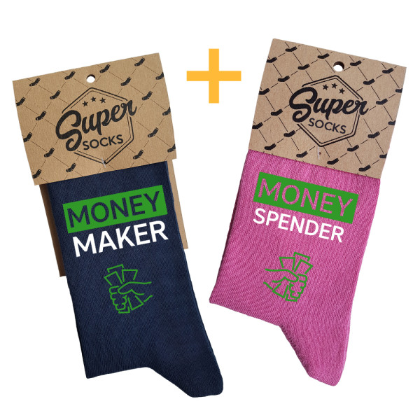 Kojinių komplektas porai "Money maker and spender" Kojinių komplektas porai "Money maker and spender"