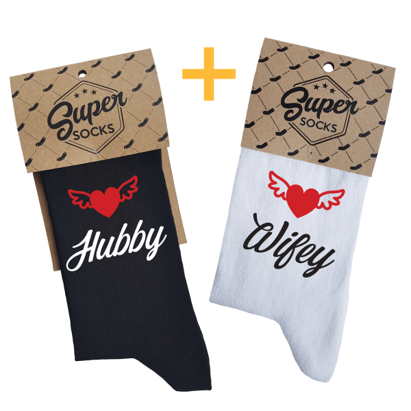 Kojinių komplektas porai "Wifey & Hubby" Kojinių komplektas porai "Wifey & Hubby"