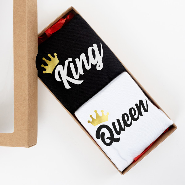Kojinių rinkinys porai "King & Queen" Kojinių rinkinys porai "King & Queen"