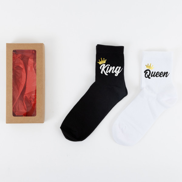 Kojinių rinkinys porai "King & Queen" Kojinių rinkinys porai "King & Queen"