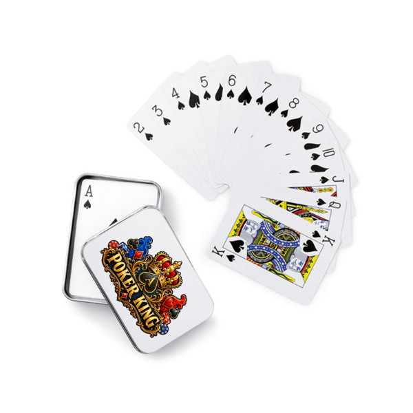 Kortos metalinėje dėžutėje "Poker King"