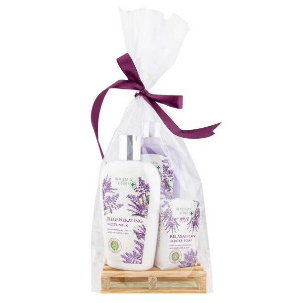 Kosmetikos dovanų rinkinys "Lavender SPA" (skystas muilas 300ml + kūno pienelis 250ml + muilas 100g) Kosmetikos dovanų rinkinys "Lavender SPA" (skystas muilas 300ml + kūno pienelis 250ml + muilas 100g)