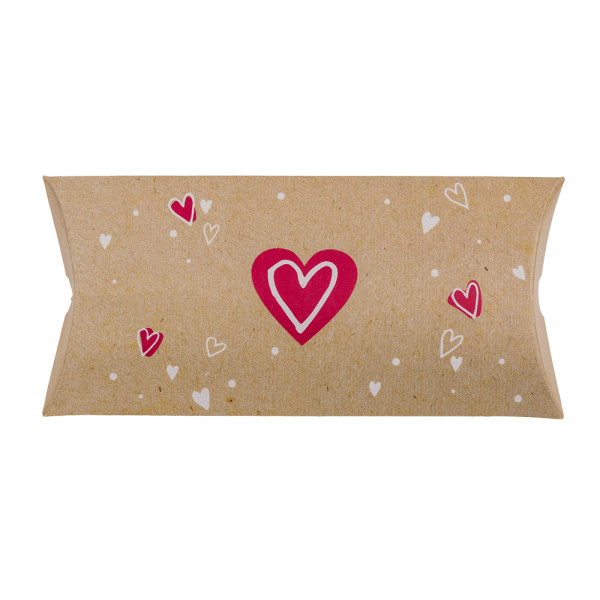 Kraft popieriaus dėžutės - pagalvėlės "Heart", 4vnt