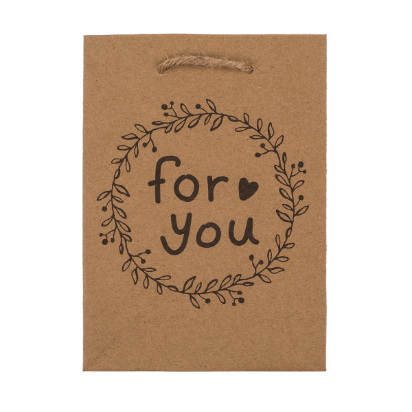 Kraft popieriaus dovanų maišelis "For you" (23x18x8cm) Kraft popieriaus dovanų maišelis "For you" (23x18x8cm)