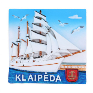 Kvadratinis magnetas "Klaipėda - burlaivis"