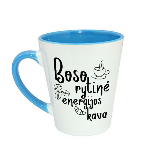 Latte puodelis "Boso rytinė kava" Latte puodelis "Boso rytinė kava"