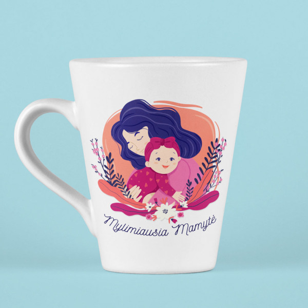 Latte puodelis "Mylimiausia mamytė" Latte puodelis "Mylimiausia mamytė"