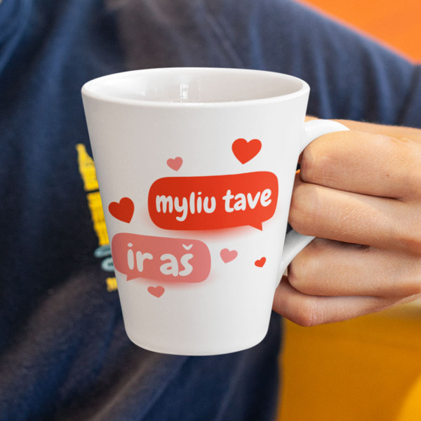 Latte puodelis "Myliu tave" Latte puodelis "Myliu tave"