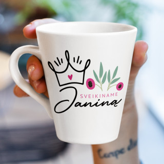 Latte puodelis "Sveikiname Janiną"