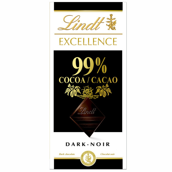 "LINDT EXCELLENCE" juodasis šokoladas (99%), 50 g "LINDT EXCELLENCE" juodasis šokoladas (99%), 50 g