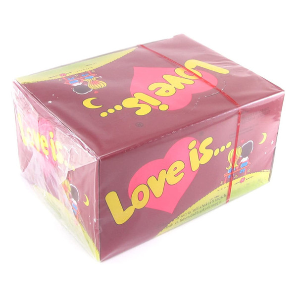 Vyšnių - citrinų skonio kramtoma guma "LOVE IS..." (100vnt.)