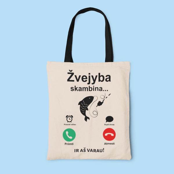Medžiaginis maišelis "Žvejyba skambina" Medžiaginis maišelis "Žvejyba skambina"
