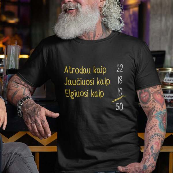 Marškinėliai "Amžius ne riba!" su Jūsų pasirinktais metais