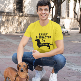 Marškinėliai "Easily distracted by wieners"