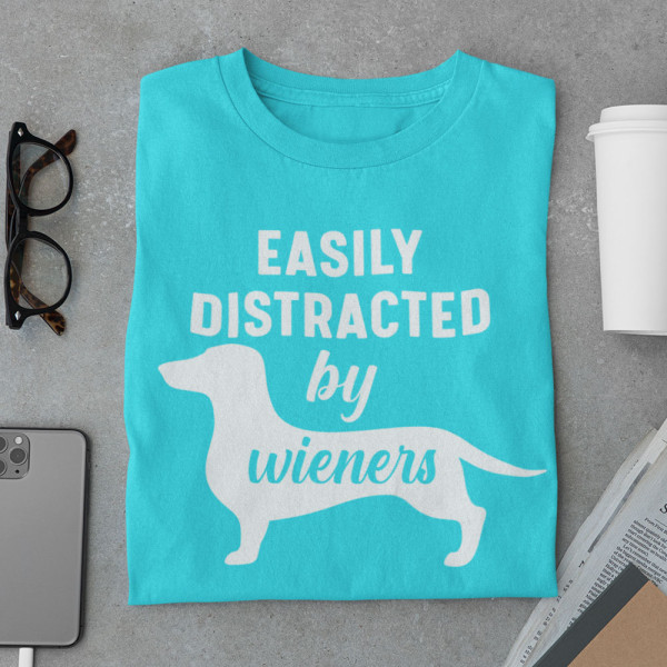 Marškinėliai "Easily distracted by wieners"
