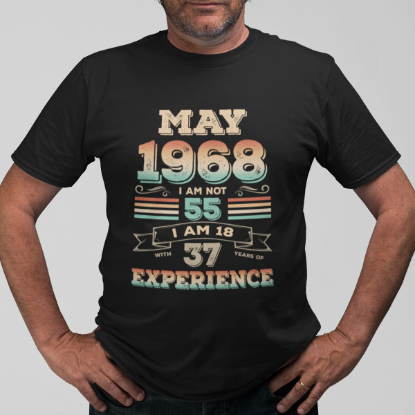 Marškinėliai "Experience" su Jūsų pasirinkta data