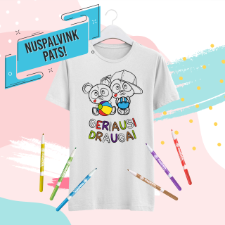 Vaikiški marškinėliai "Nuspalvink pats! Geriausi draugai"