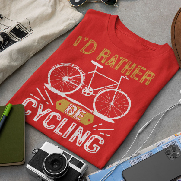 Marškinėliai "I'd rather be cycling"