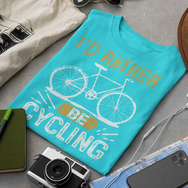 Marškinėliai "I'd rather be cycling"