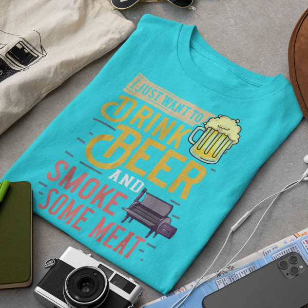 Marškinėliai "I just want to drink beer" Marškinėliai "I just want to drink beer"