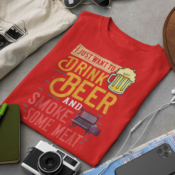 Marškinėliai "I just want to drink beer" Marškinėliai "I just want to drink beer"