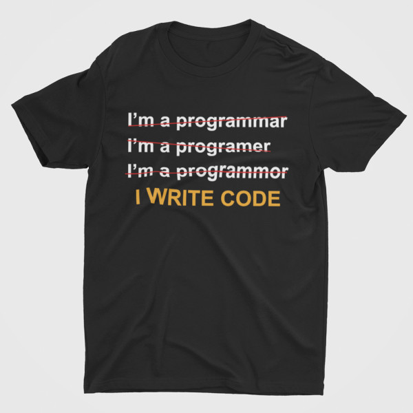 Marškinėliai "I write code"